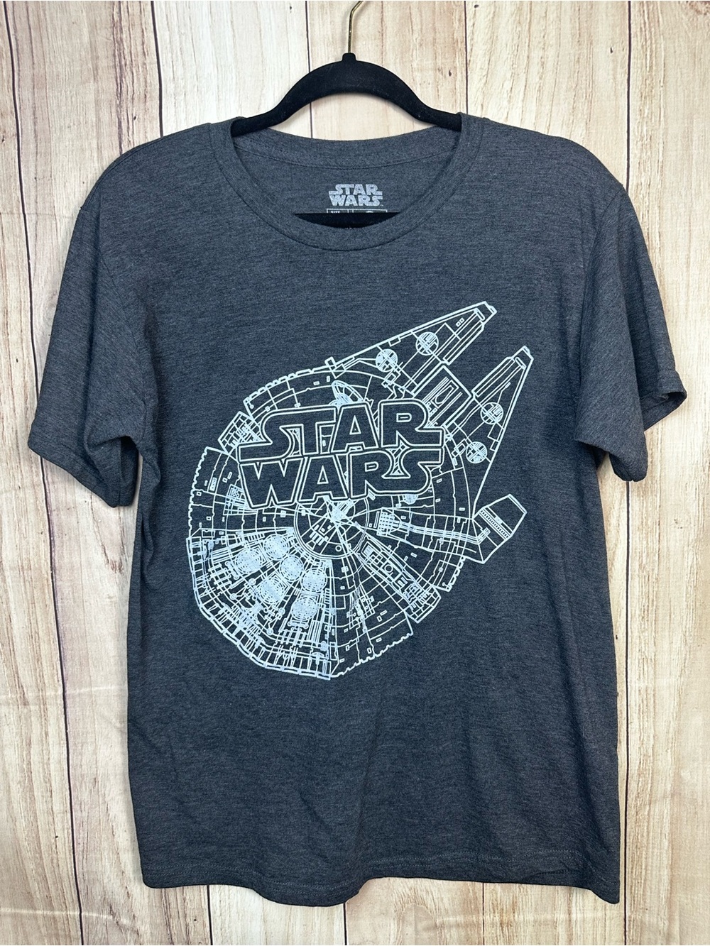 Star Wars Charcoal Gray Millennium Falcon Graphic Tee
